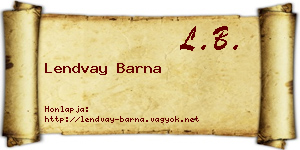Lendvay Barna névjegykártya